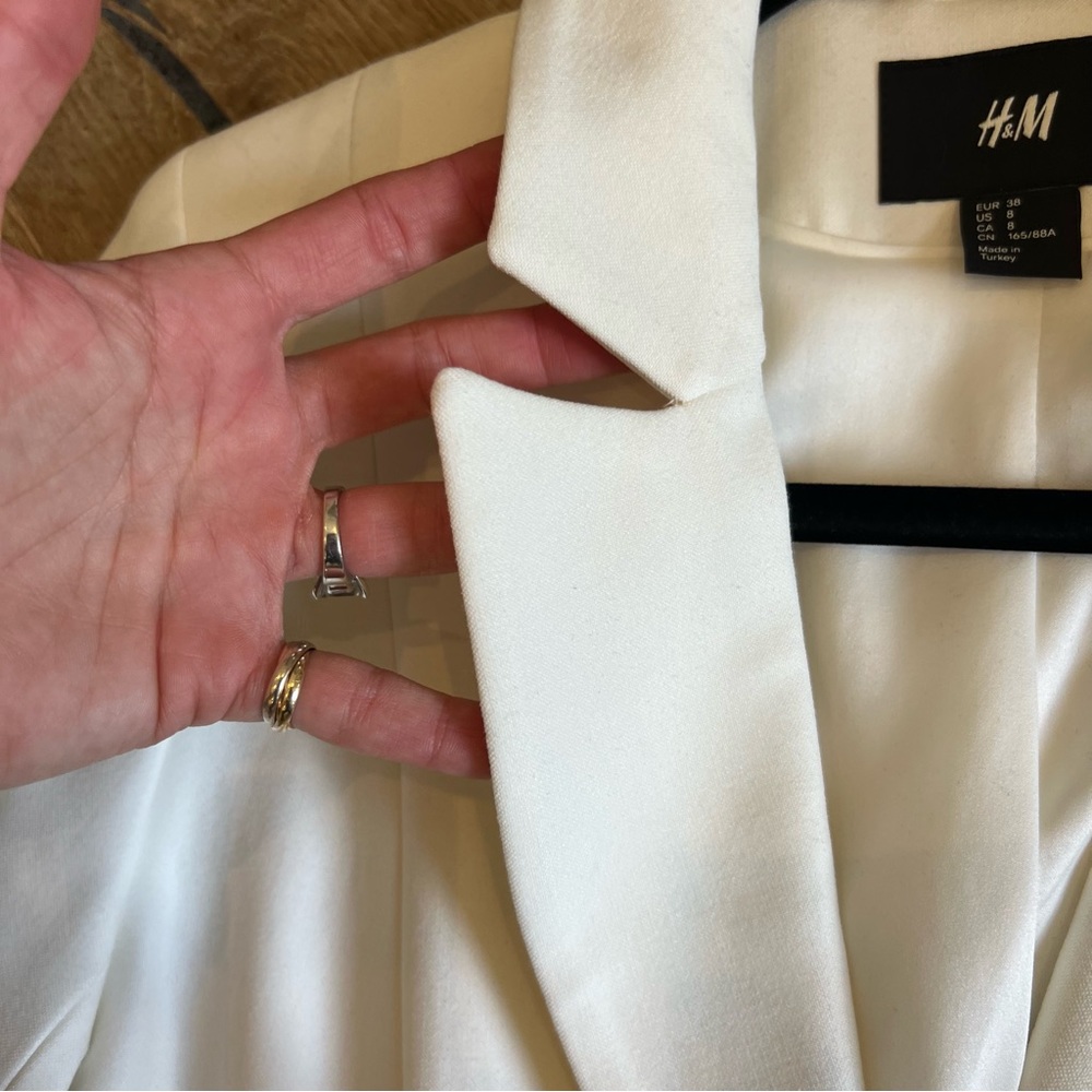 White Structured Thick Blazer Jacket - image 6